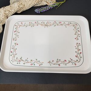 Vintage Clover Leaf Pink Floral Ribbon Melamine Eternal Beau Tray